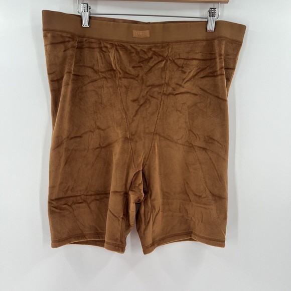 NWT Skims High Rise Stretch‎ Velour Boxer Bike Shorts Copper Size 4XL - Picture 1 of 3
